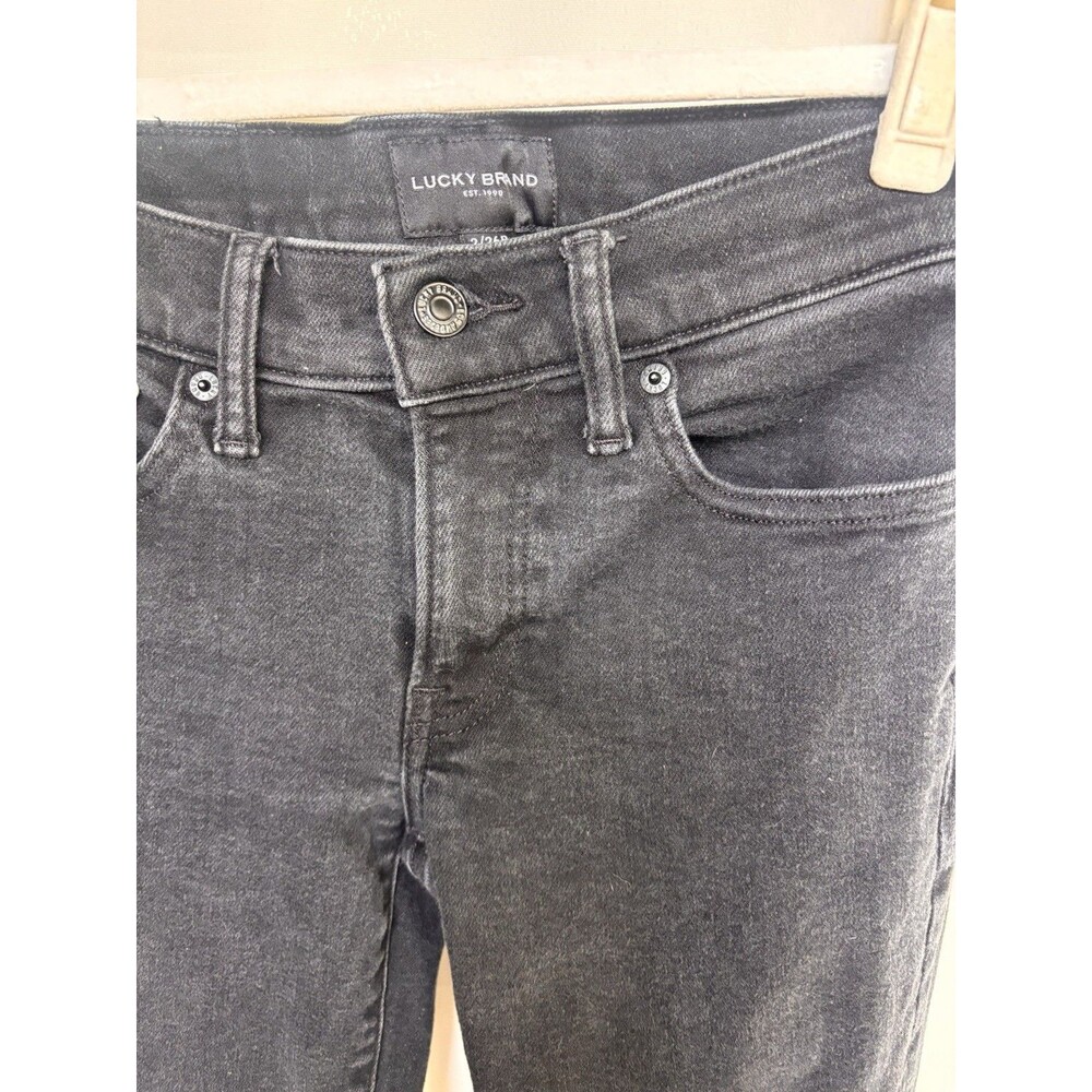 Lucky brand Women’s Black jeans sweet mid rise straight Sz 26 R Stretch Darkwash - Picture 9 of 13